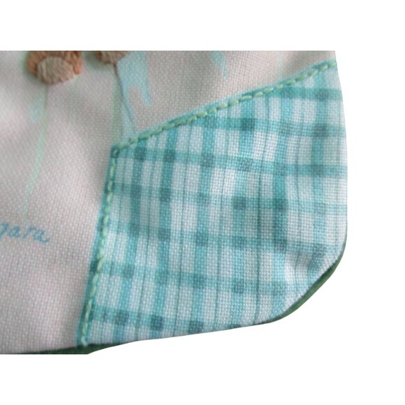 Vintage Embroidered Finished Christmas Stocking Girl Doll Teddy Bear Santa GUC - Picture 12 of 16